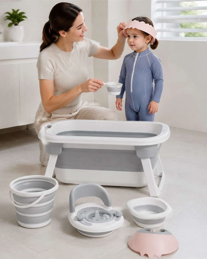 SET DE BAÑO PARA BEBE  CON BAÑERA PLEGABLE Y ACCESORIOS - 3