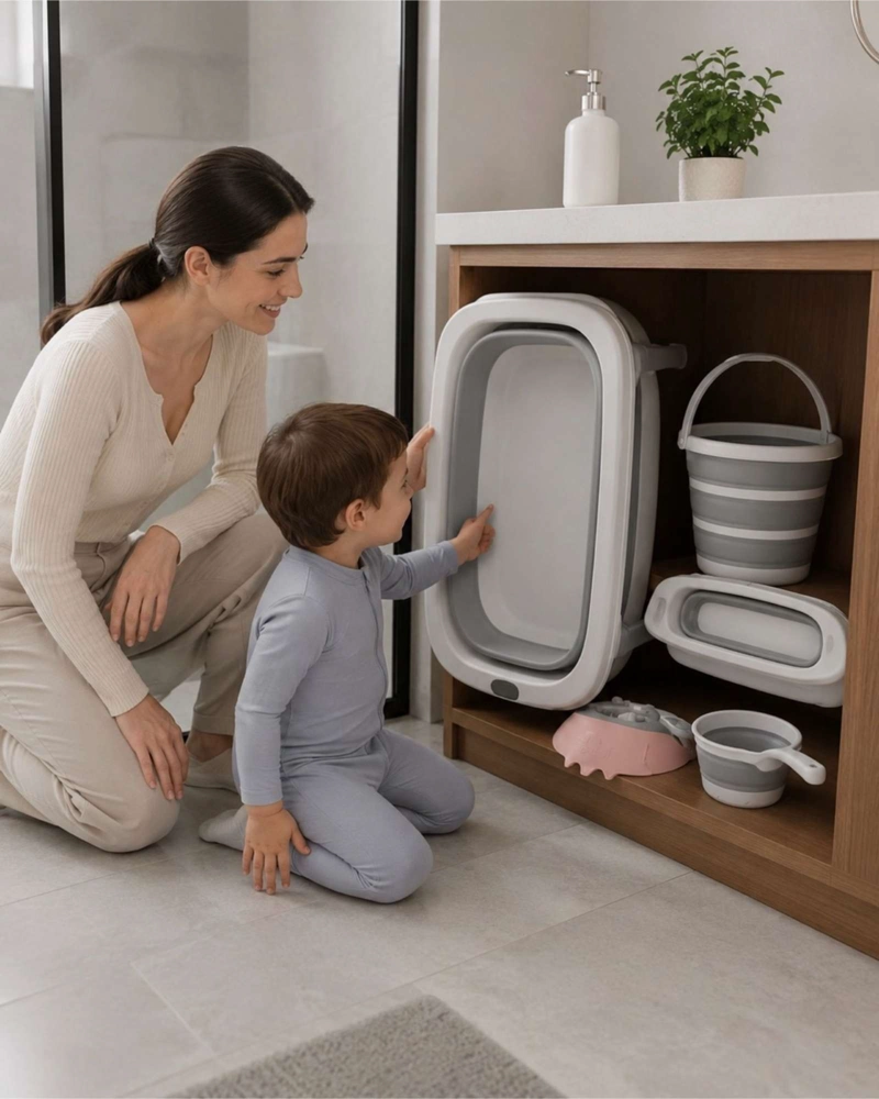 SET DE BAÑO PARA BEBE  CON BAÑERA PLEGABLE Y ACCESORIOS - 5