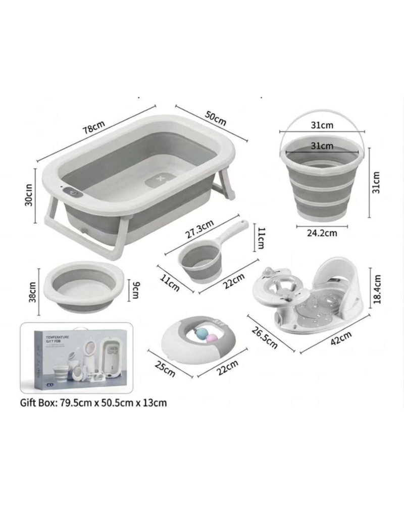SET DE BAÑO PARA BEBE  CON BAÑERA PLEGABLE Y ACCESORIOS - 8