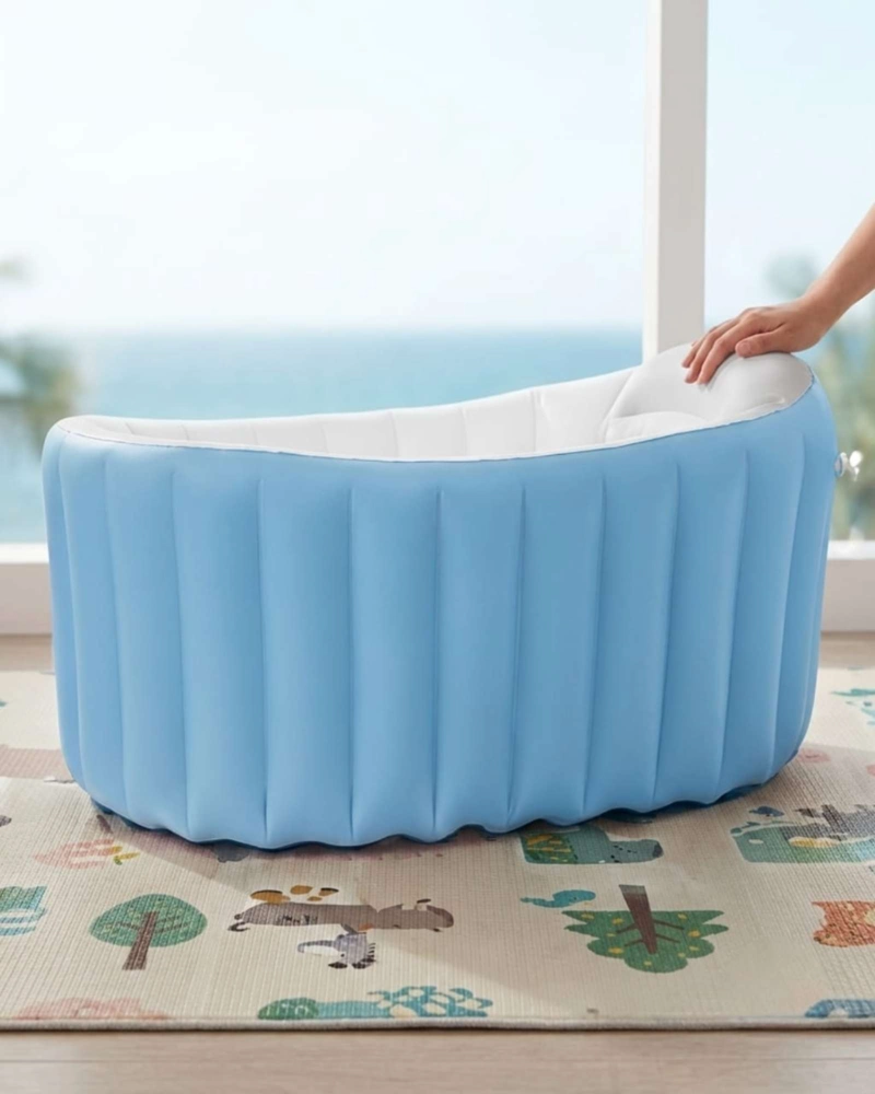 BAÑERA TINA PARA BEBE S INFLABLE PORTATIL PLEGABLE ANTIDESLIZANTE. - 1