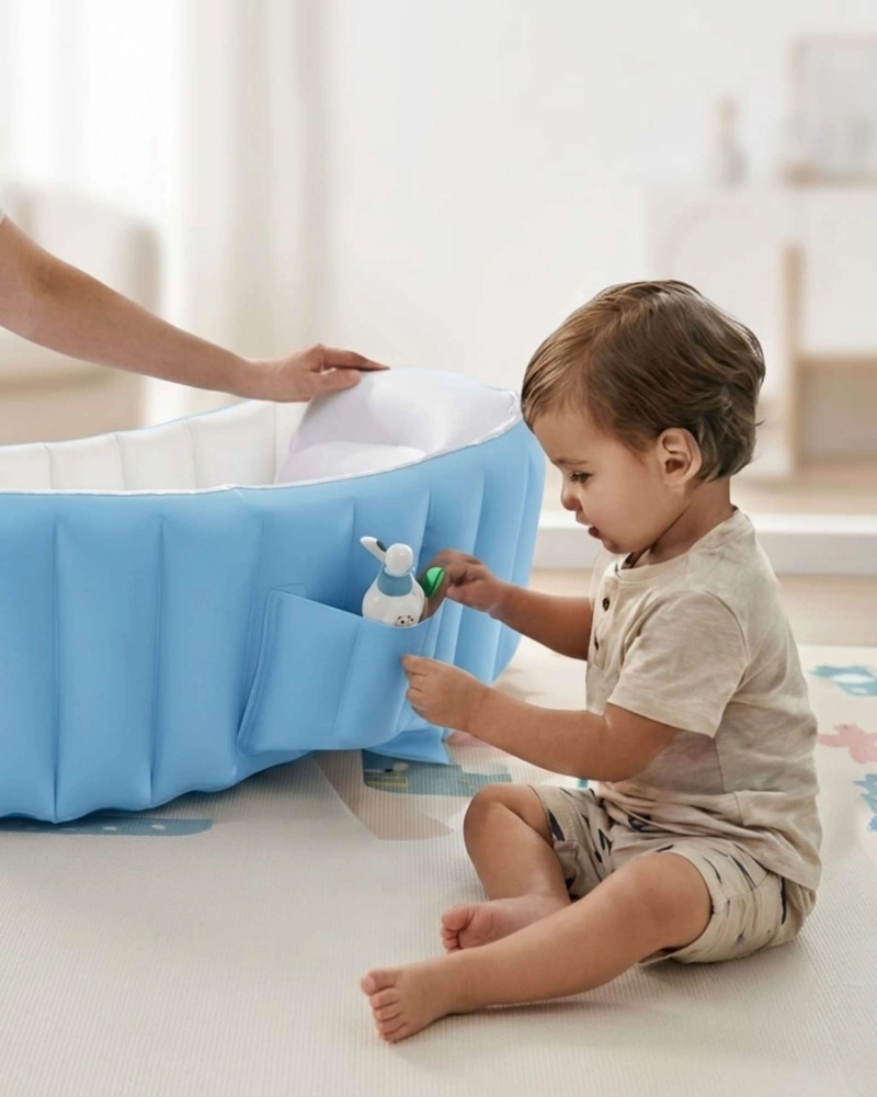 BAÑERA TINA PARA BEBE S INFLABLE PORTATIL PLEGABLE ANTIDESLIZANTE. - 2