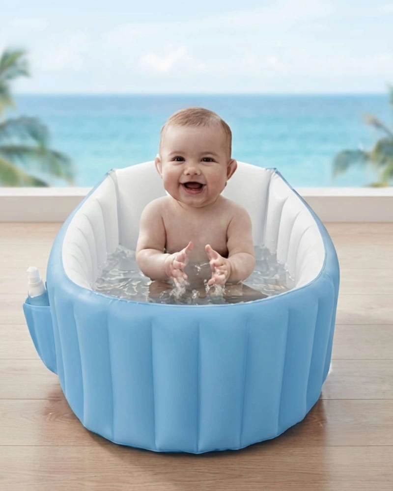 BAÑERA TINA PARA BEBE S INFLABLE PORTATIL PLEGABLE ANTIDESLIZANTE. - 3