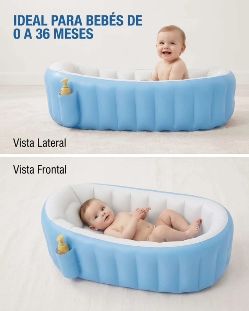 BAÑERA TINA PARA BEBE S INFLABLE PORTATIL PLEGABLE ANTIDESLIZANTE. - 5