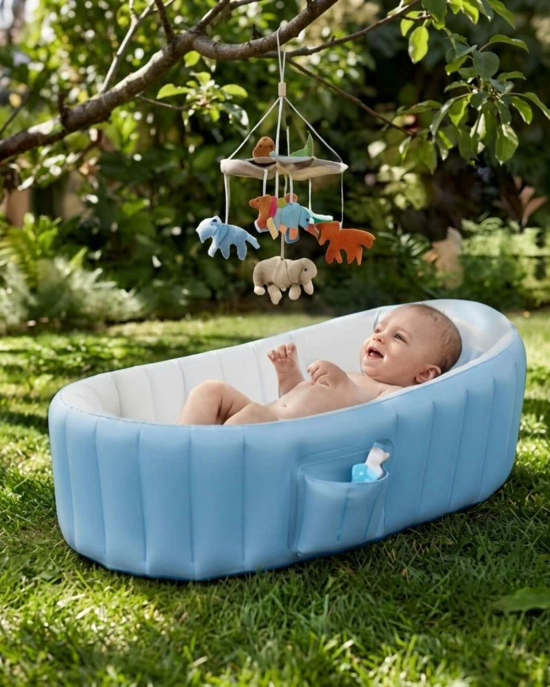 BAÑERA TINA PARA BEBE S INFLABLE PORTATIL PLEGABLE ANTIDESLIZANTE. - 6