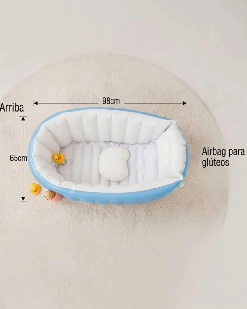 BAÑERA TINA PARA BEBE S INFLABLE PORTATIL PLEGABLE ANTIDESLIZANTE. - 8