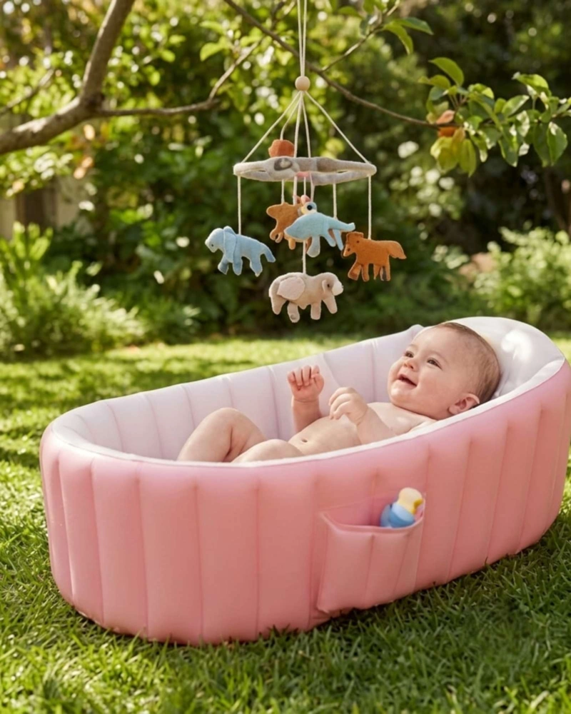 BAÑERA TINA PARA BEBE S INFLABLE PORTATIL PLEGABLE ANTIDESLIZANTE. - 1