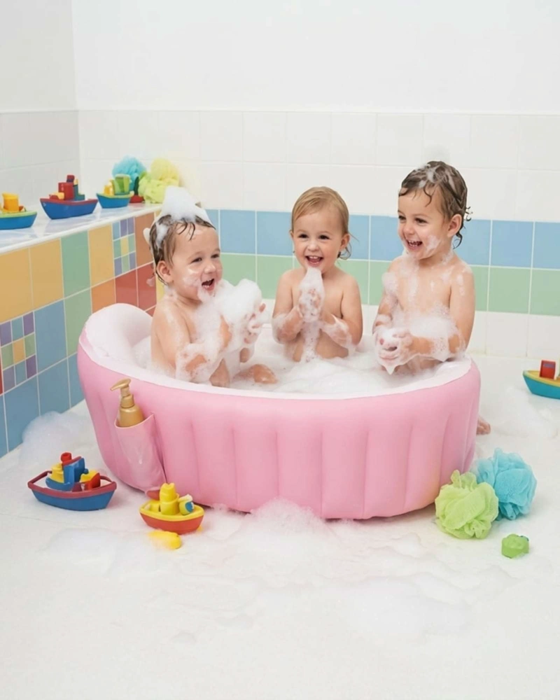 BAÑERA TINA PARA BEBE S INFLABLE PORTATIL PLEGABLE ANTIDESLIZANTE. - 2