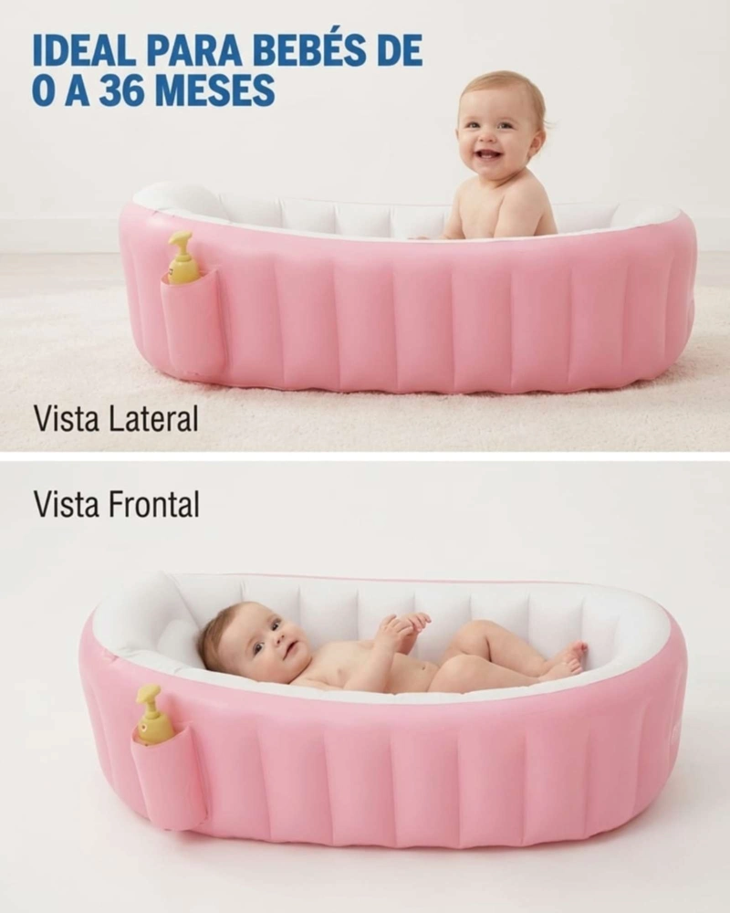 BAÑERA TINA PARA BEBE S INFLABLE PORTATIL PLEGABLE ANTIDESLIZANTE. - 3