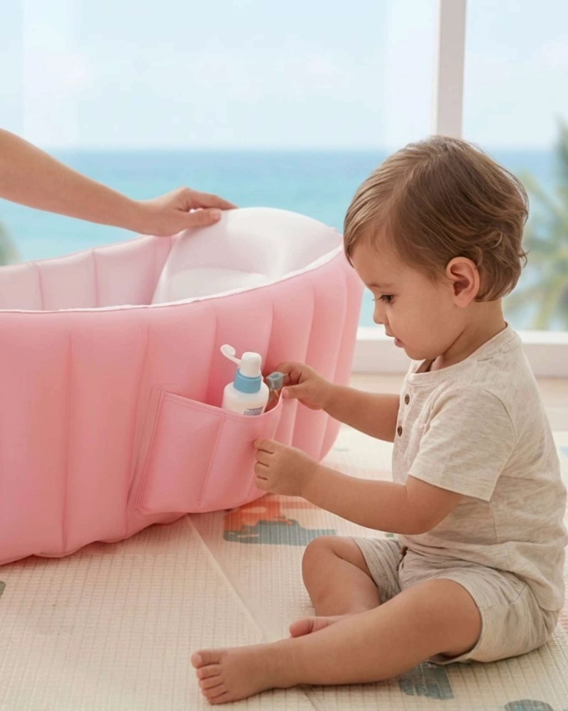 BAÑERA TINA PARA BEBE S INFLABLE PORTATIL PLEGABLE ANTIDESLIZANTE. - 5