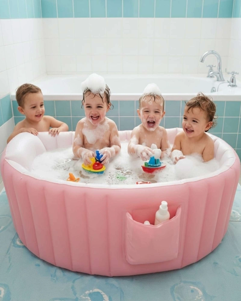 BAÑERA TINA PARA BEBE S INFLABLE PORTATIL PLEGABLE ANTIDESLIZANTE. - 6