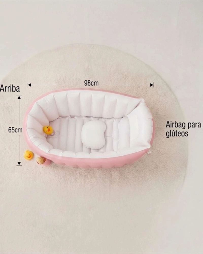 BAÑERA TINA PARA BEBE S INFLABLE PORTATIL PLEGABLE ANTIDESLIZANTE. - 8