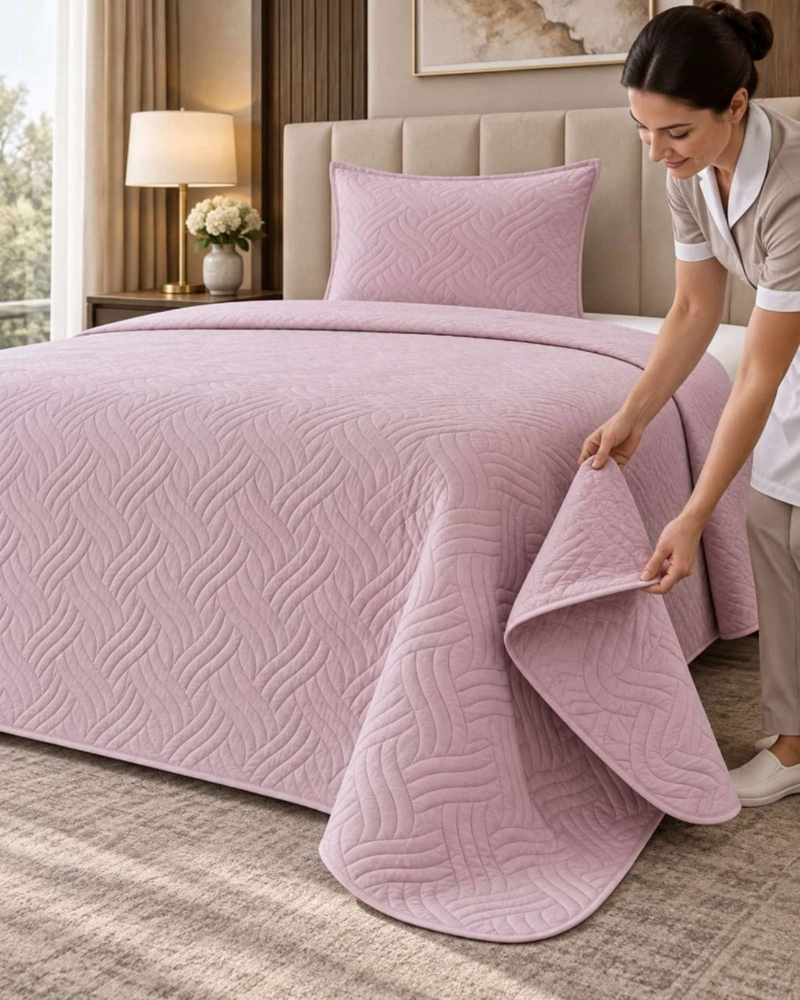 CUBRECAMA COLCHA DELGADA DE VERANO PLAZA Y MEDIA CON FUNDA DE ALMOHADA - 1