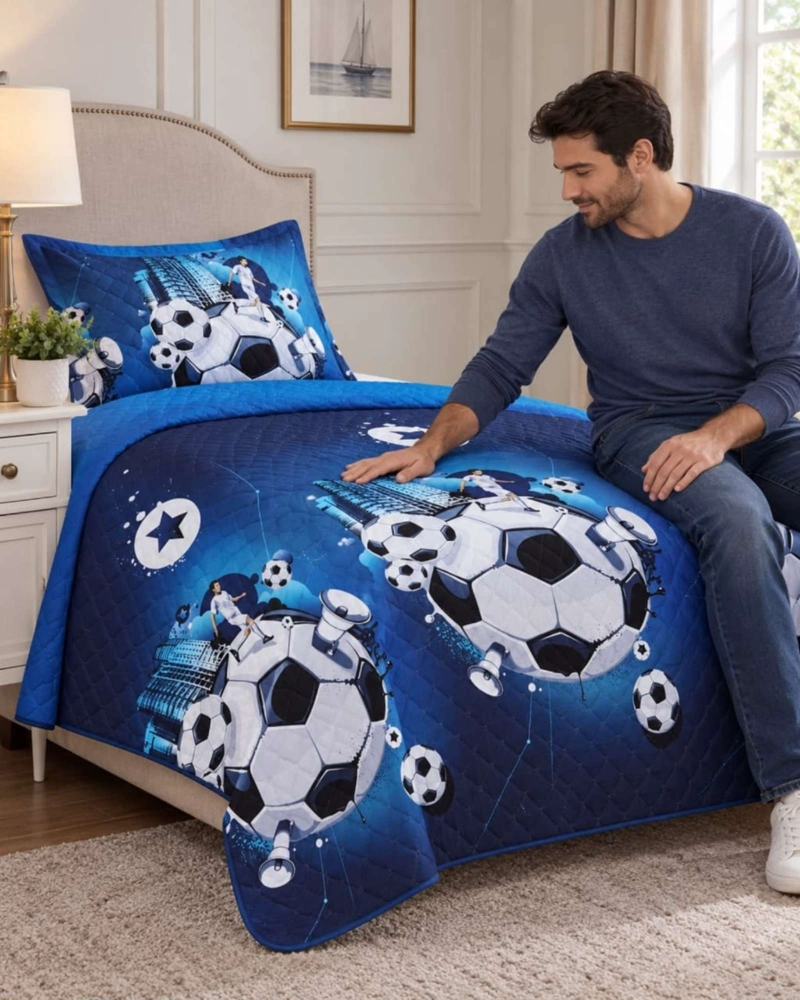 CUBRECAMA COLCHA DELGADA DE VERANO PLAZA Y MEDIA CON FUNDA DE ALMOHADA - 1