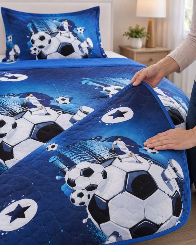 CUBRECAMA COLCHA DELGADA DE VERANO PLAZA Y MEDIA CON FUNDA DE ALMOHADA - 2
