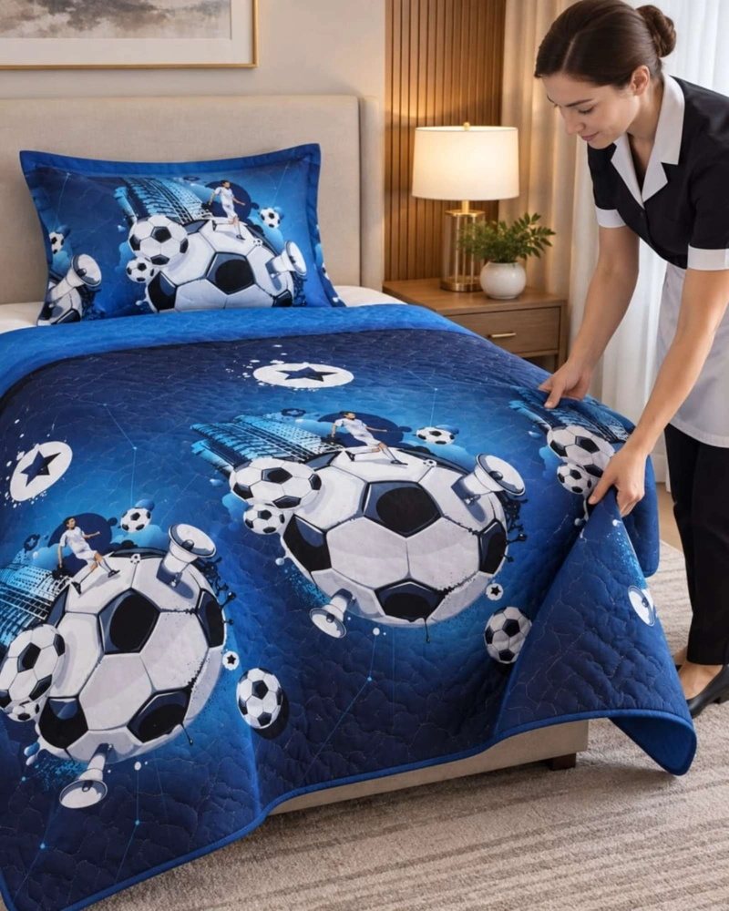 CUBRECAMA COLCHA DELGADA DE VERANO PLAZA Y MEDIA CON FUNDA DE ALMOHADA - 6