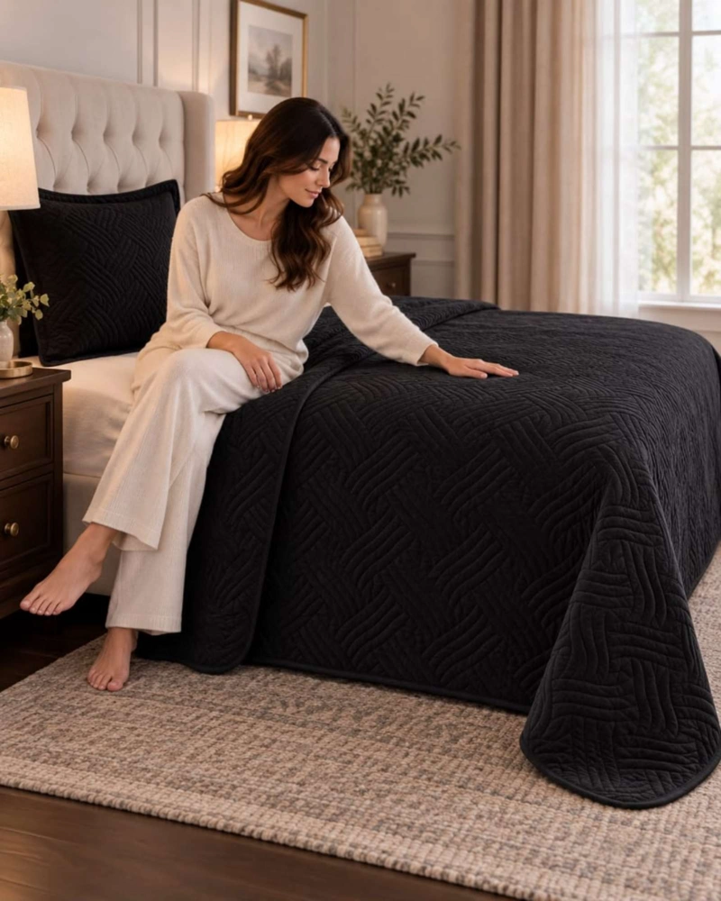 CUBRECAMA COLCHA DELGADA DE VERANO PLAZA Y MEDIA CON FUNDA DE ALMOHADA - 1