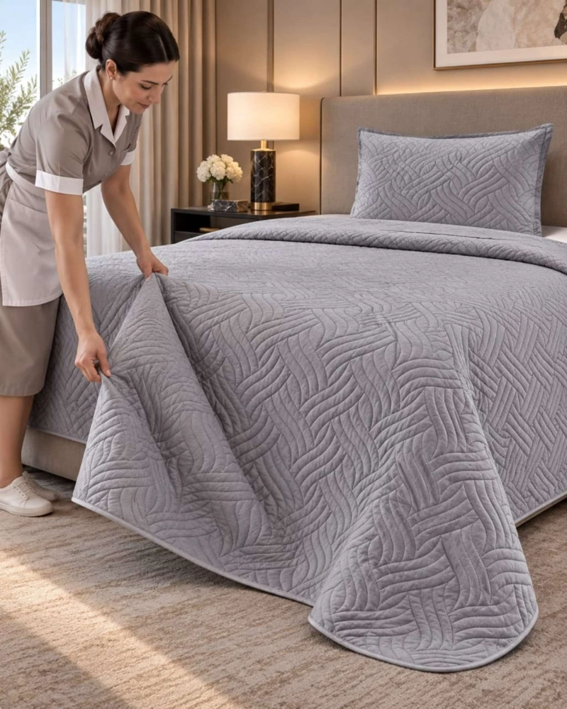 CUBRECAMA COLCHA DELGADA DE VERANO PLAZA Y MEDIA CON FUNDA DE ALMOHADA - 6