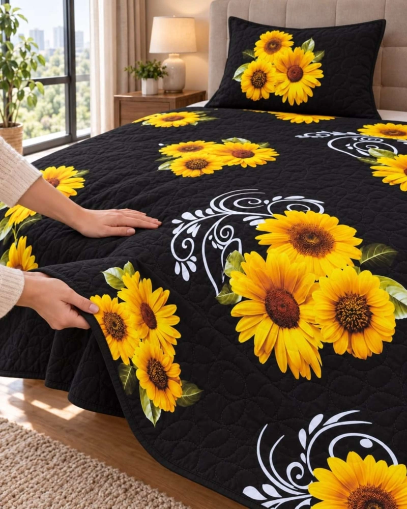 CUBRECAMA COLCHA DELGADA DE VERANO PLAZA Y MEDIA CON FUNDA DE ALMOHADA - 1