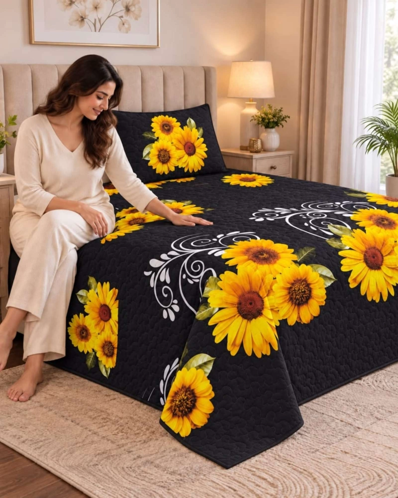 CUBRECAMA COLCHA DELGADA DE VERANO PLAZA Y MEDIA CON FUNDA DE ALMOHADA - 3