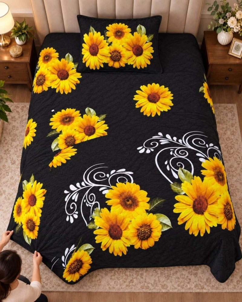 CUBRECAMA COLCHA DELGADA DE VERANO PLAZA Y MEDIA CON FUNDA DE ALMOHADA - 4