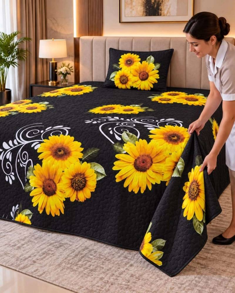 CUBRECAMA COLCHA DELGADA DE VERANO PLAZA Y MEDIA CON FUNDA DE ALMOHADA - 5