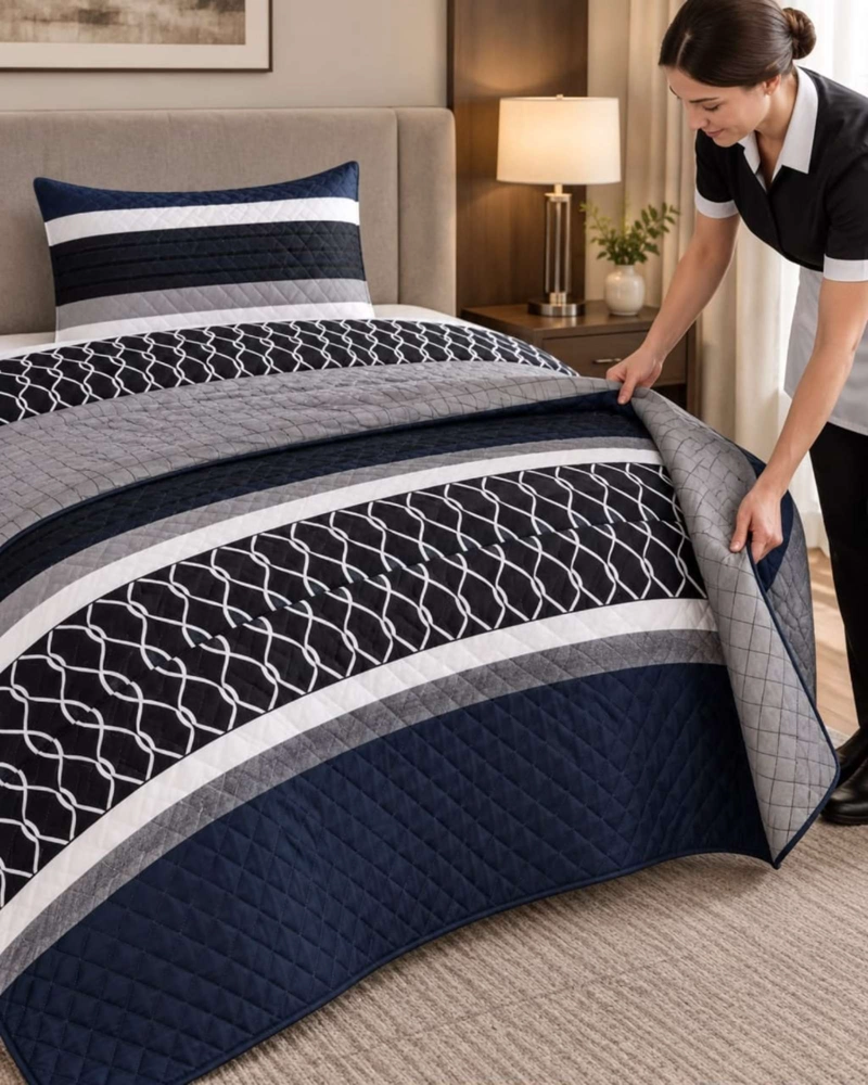 CUBRECAMA COLCHA DELGADA DE VERANO PLAZA Y MEDIA CON FUNDA DE ALMOHADA - 1