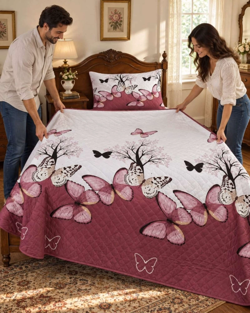 CUBRECAMA COLCHA DELGADA DE VERANO PLAZA Y MEDIA CON FUNDA DE ALMOHADA - 6