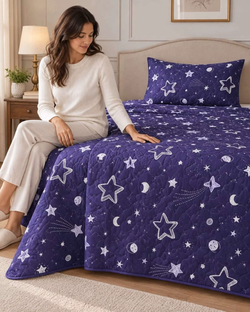 CUBRECAMA COLCHA DELGADA DE VERANO PLAZA Y MEDIA CON FUNDA DE ALMOHADA - 3