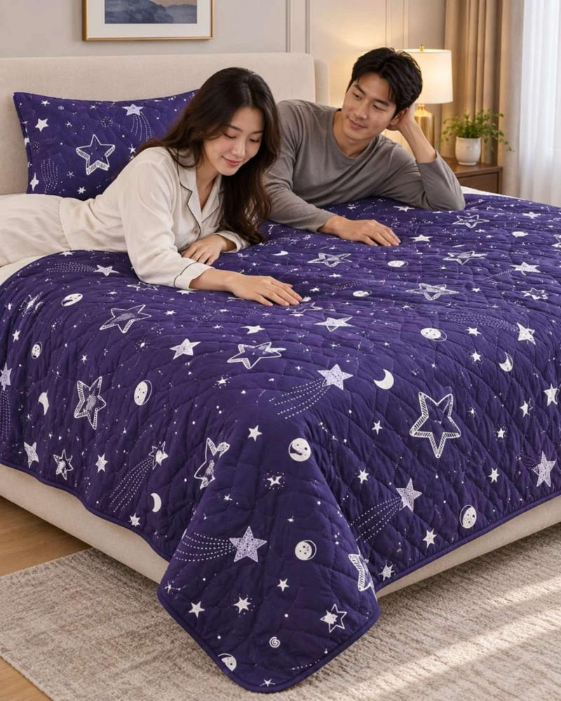 CUBRECAMA COLCHA DELGADA DE VERANO PLAZA Y MEDIA CON FUNDA DE ALMOHADA - 5