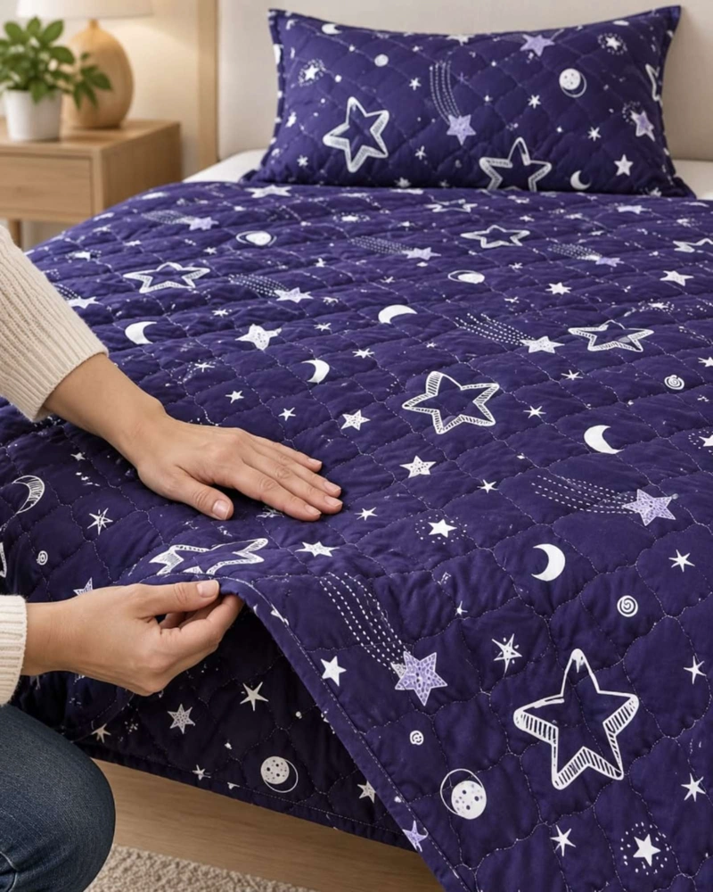 CUBRECAMA COLCHA DELGADA DE VERANO PLAZA Y MEDIA CON FUNDA DE ALMOHADA - 6