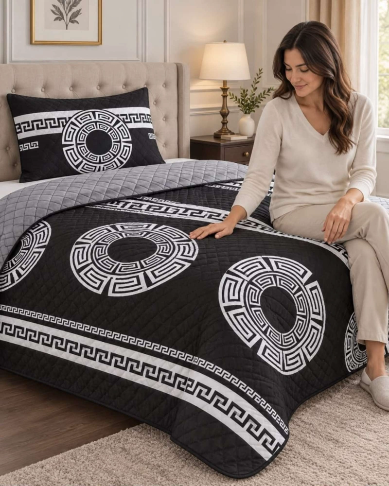 CUBRECAMA COLCHA DELGADA DE VERANO PLAZA Y MEDIA CON FUNDA DE ALMOHADA - 2