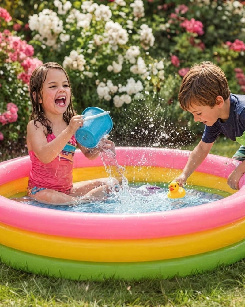 PISCINA INFANTIL INFLABLE  150 CM ARCOIRIS - 1
