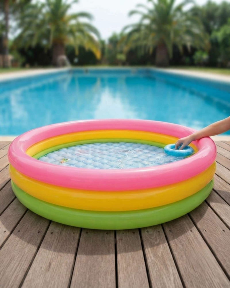 PISCINA INFANTIL INFLABLE 3 ANILLOS 114 CM ARCOIRIS01 - 4