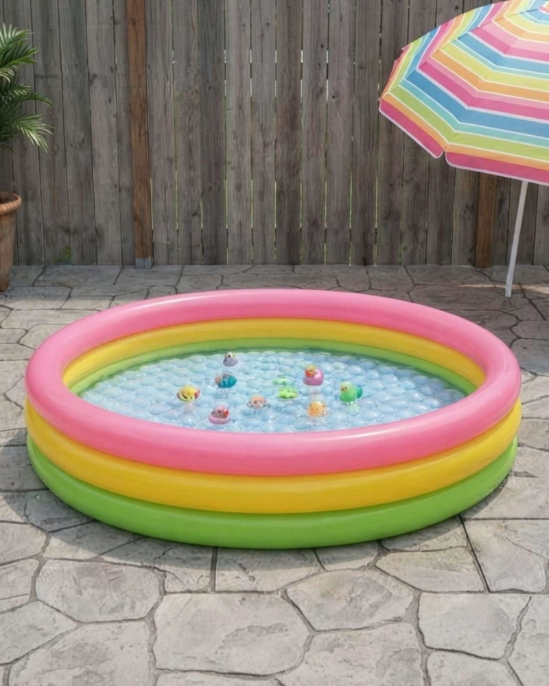 PISCINA INFANTIL INFLABLE 3 ANILLOS 114 CM ARCOIRIS01 - 6