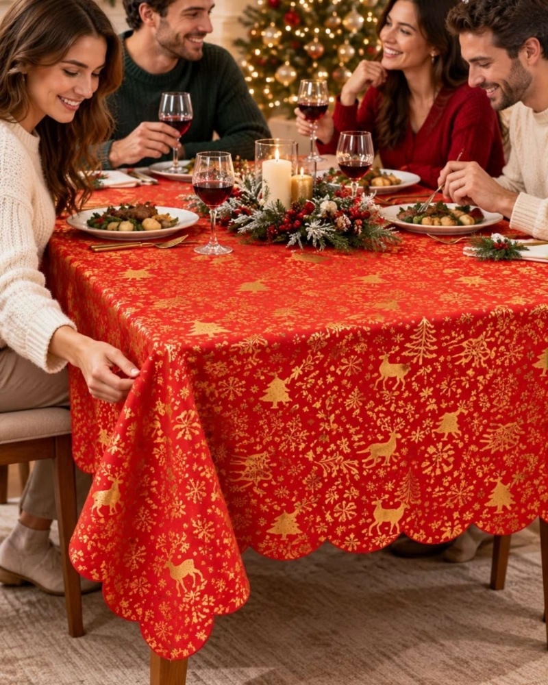 MANTEL DISEÑO NAVIDAD RECTANGULAR FESTIVO 140X220 CM - 3