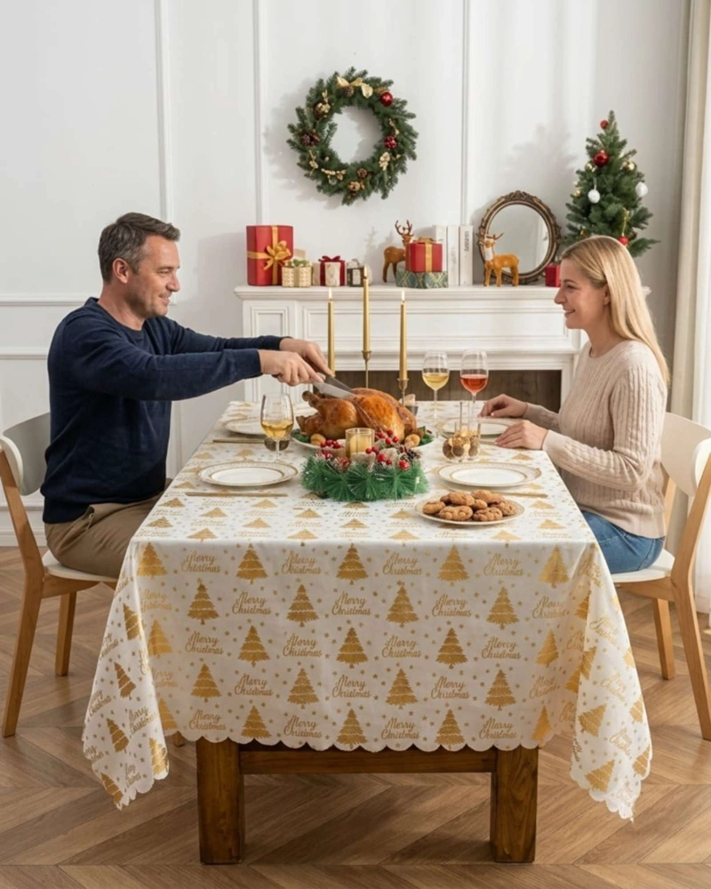 MANTEL DISEÑO NAVIDAD RECTANGULAR FESTIVO 140X220 CM - 2