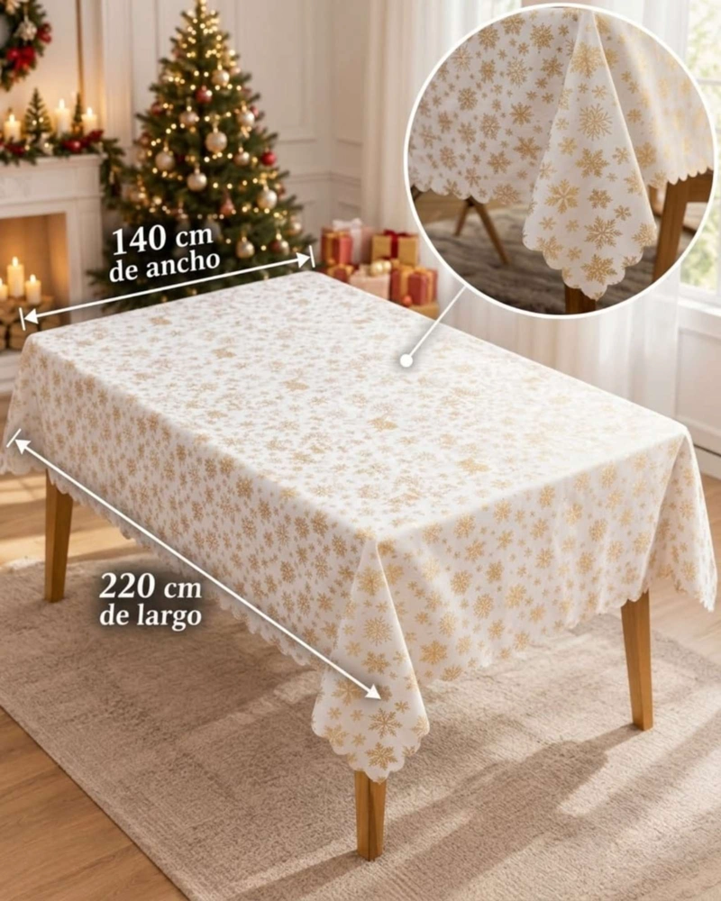MANTEL DISEÑO NAVIDAD RECTANGULAR FESTIVO 140X220 CM - 7