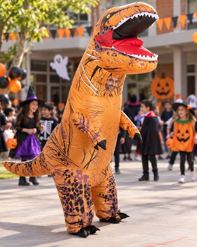 DISFRAZ INFLABLE DINOSAURIO T-REX ADULTO 1,60 A 1,90 M - 1