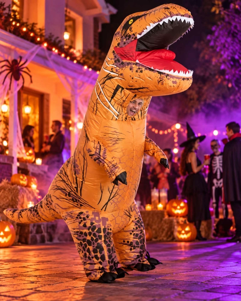 DISFRAZ INFLABLE DINOSAURIO T-REX ADULTO 1,60 A 1,90 M - 5