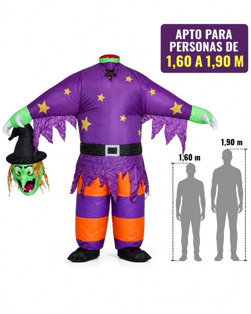 DISFRAZ INFLABLE BRUJA SIN CABEZA ADULTO 1,60 A 1,90 M - 8