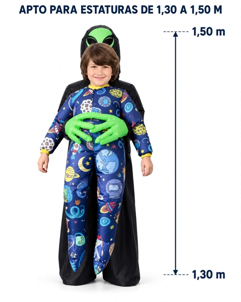 DISFRAZ INFLABLE FANTASMA INFANTIL HALLOWEEN 1,30 A 1,50 M - 8