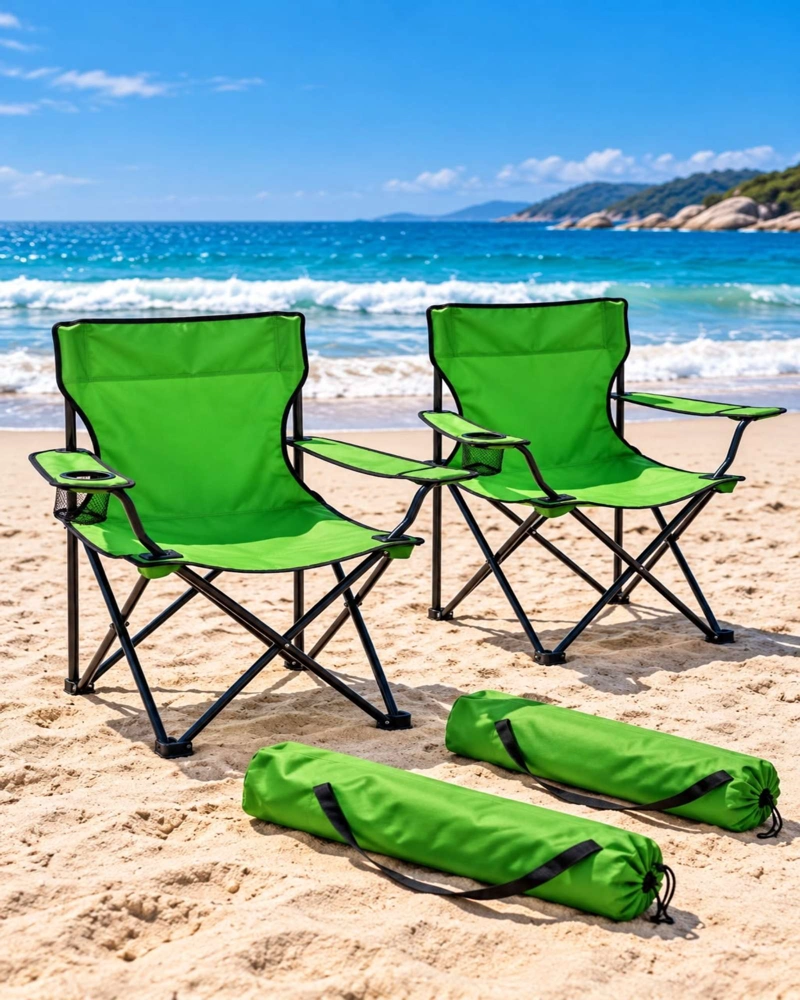 2 SILLAS PLEGABLES LIVIANAS CON BOLSO DE TRANSPORTE - 4