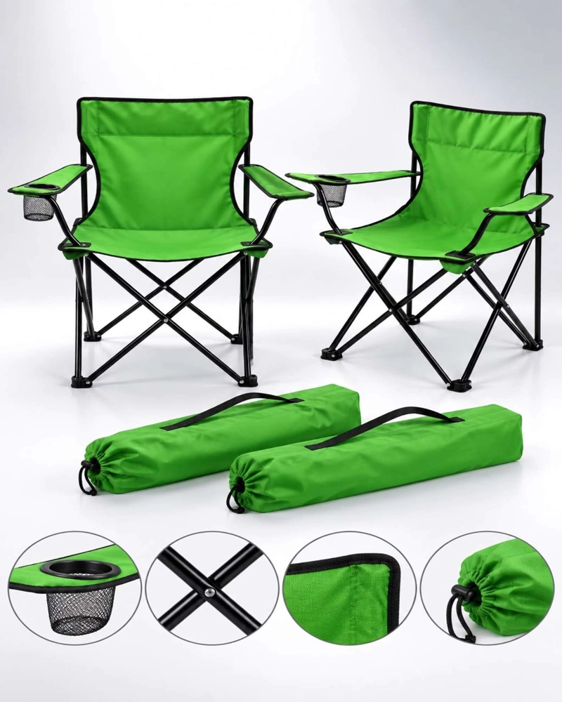 2 SILLAS PLEGABLES LIVIANAS CON BOLSO DE TRANSPORTE - 5