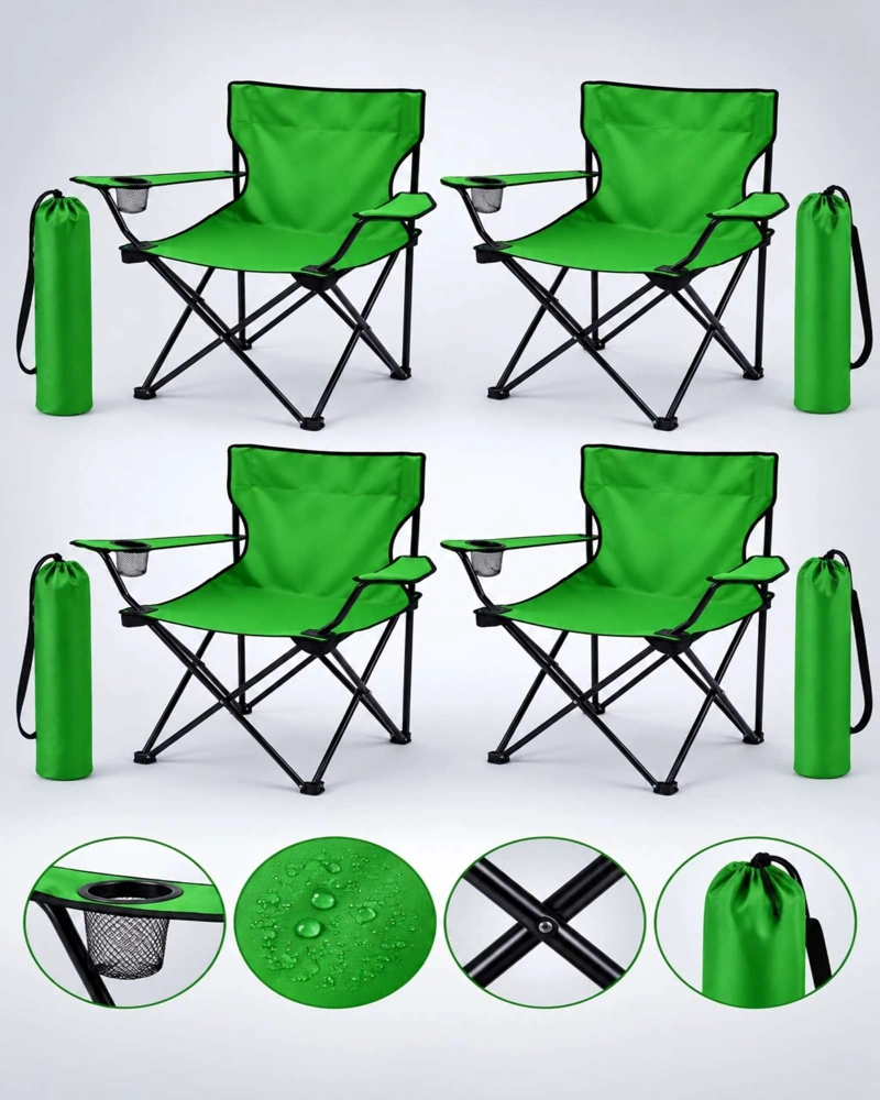 4 SILLAS PLEGABLES LIVIANAS CON BOLSO DE TRANSPORTE - 5