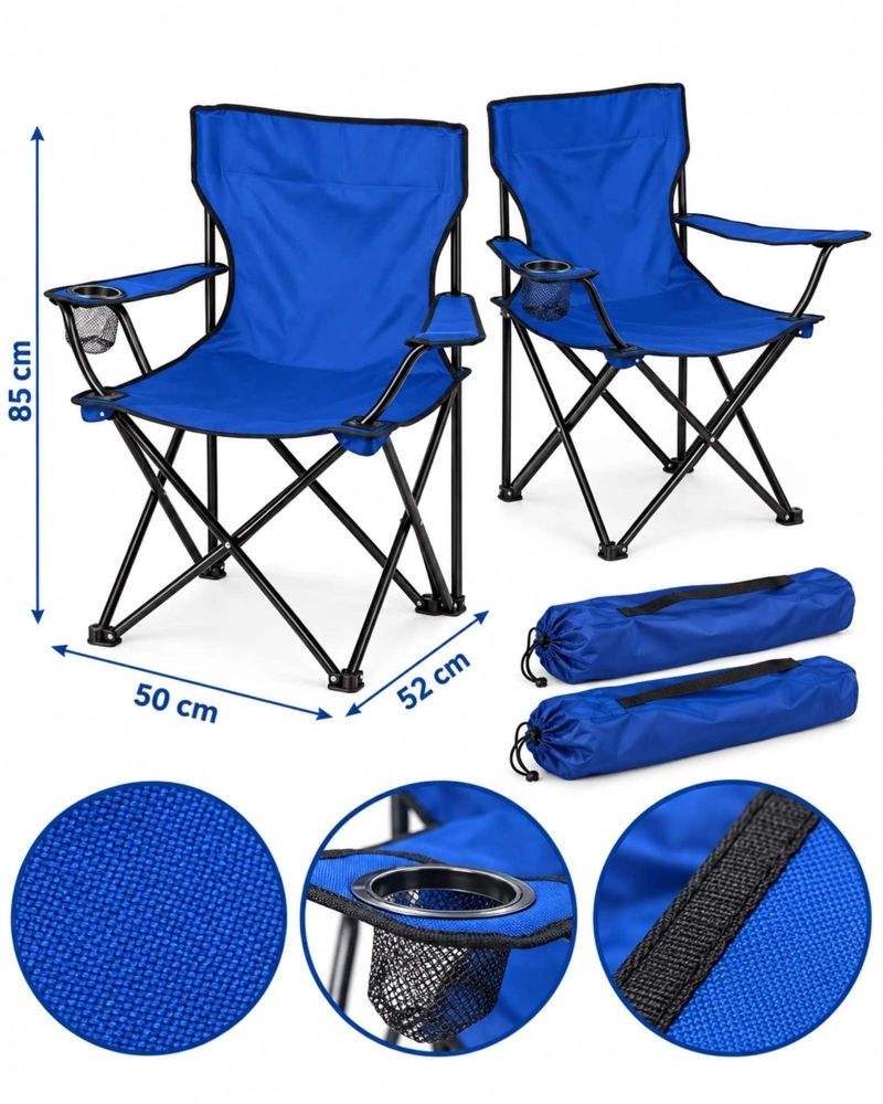 2 SILLAS PLEGABLES LIVIANAS CON BOLSO DE TRANSPORTE - 6