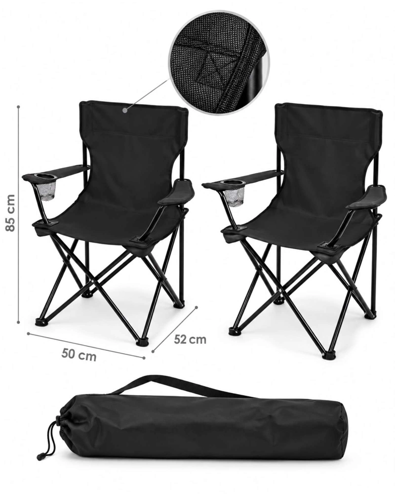 2 SILLAS PLEGABLES LIVIANAS CON BOLSO DE TRANSPORTE - 6