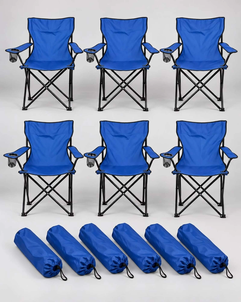 6 SILLAS PLEGABLES LIVIANAS CON BOLSO DE TRANSPORTE - 5