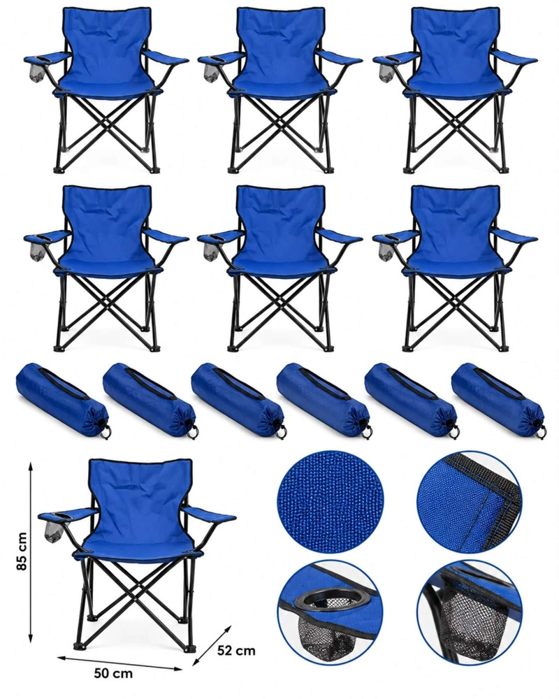 6 SILLAS PLEGABLES LIVIANAS CON BOLSO DE TRANSPORTE - 6