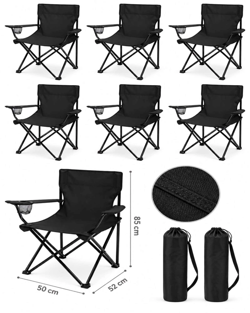 6 SILLAS PLEGABLES LIVIANAS CON BOLSO DE TRANSPORTE - 6