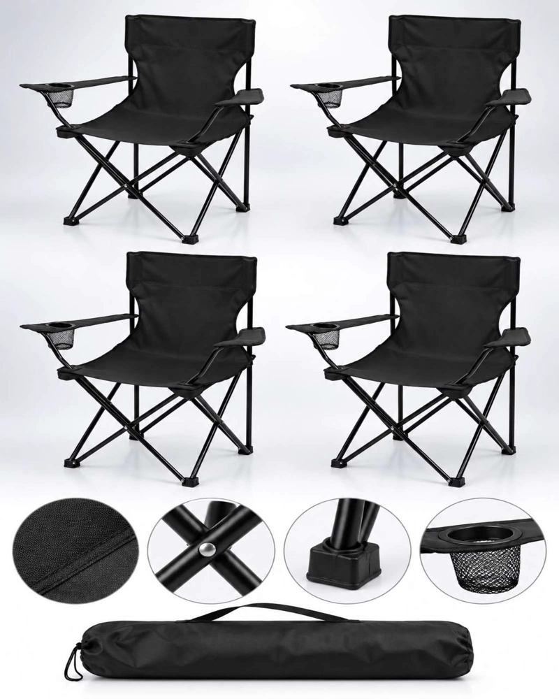 4 SILLAS PLEGABLES LIVIANAS CON BOLSO DE TRANSPORTE - 5